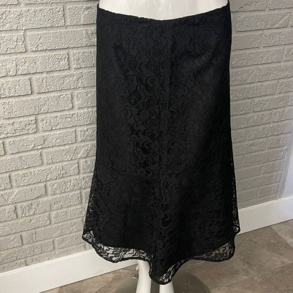 Jones New York Edwardian Women Black Lace Skirt Size 10P